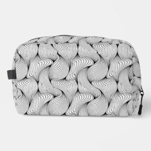 Fun Black and White Interwoven Lines Dopp Kit