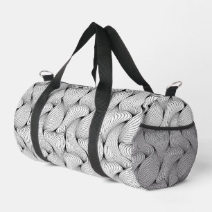Fun Black and White Interwoven Lines Duffle Bag