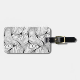 Fun Black and White Interwoven Lines Luggage Tag