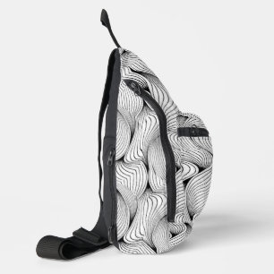 Fun Black and White Interwoven Lines Sling Bag