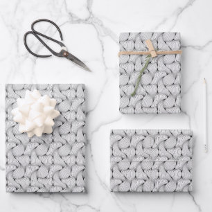 Fun Black and White Interwoven Lines Wrapping Paper Sheet