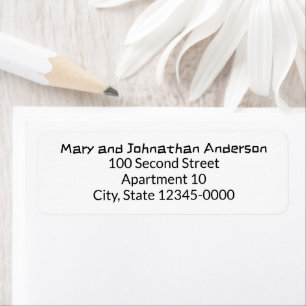 Fun Black and White Name with Return Address Label