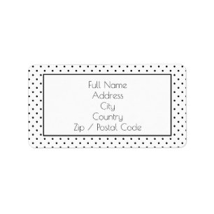 Fun Black and White Polka DoT Address Labels