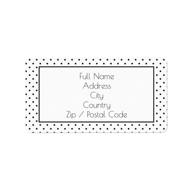 Fun Black and White Polka DoT Address Labels (Front)