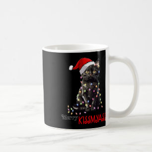 Fun Black Cat Merry Kissmy Xmas Pyjamas Chritsmas Coffee Mug