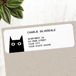 Fun Black Cat Return Address Label