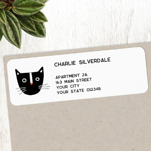 Fun Black Cat Return Address Label