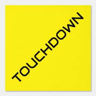 Fun Black Diagonal TOUCHDOWN Text On Bright Yellow Wallpaper