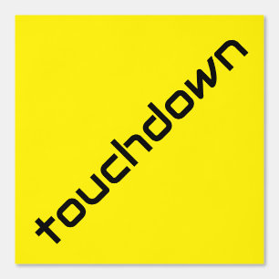 Fun Black Diagonal Touchdown Text On Bright Yellow Wallpaper