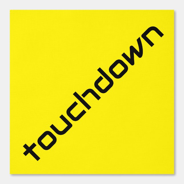 Fun Black Diagonal Touchdown Text On Bright Yellow Wallpaper (Front)