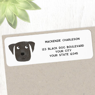 Fun Black Dog Personalized Return Address Label