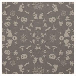 Fun Black & Grey Halloween Design Fabric