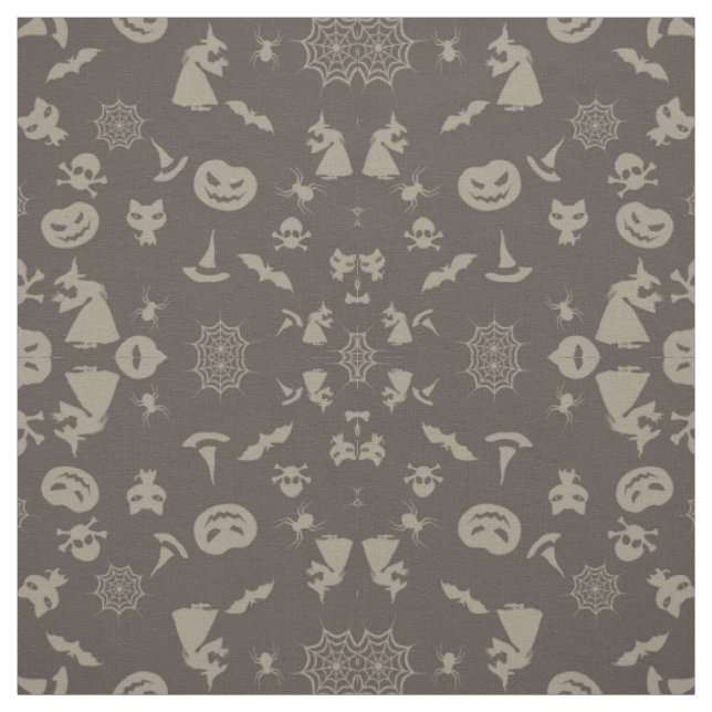 Fun Black & Grey Halloween Design Fabric (Swatch)