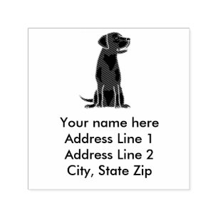 Fun Black Labrador Retriever Address Stamp