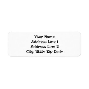 Fun Black Letters on White, Plain Address Labels