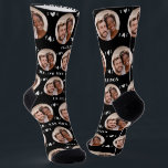 Fun Black Newlyweds Photo Pattern Socks<br><div class="desc">These fun black newlyweds photo pattern wedding dress or casual socks feature the couple's photo and white hearts in an offset pattern and their names and wedding date! These are perfect for the groom as he walks down the aisle, as a gift for the bride, as a bridal party favour,...</div>