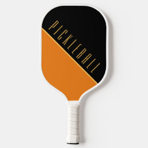 Fun Black Orange Blue Diagonal Slant Pickleball Pickleball Paddle