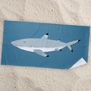 Fun Black Tipped Reef Shark Beach Towel