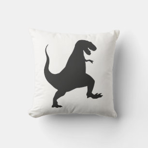 Fun Black White Dinosaur Tyrannosaurus Jurassic Cushion