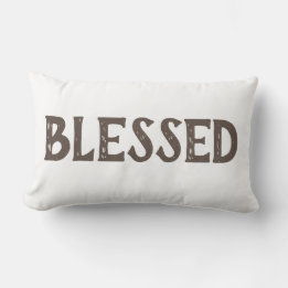 fun BLESSED typography | Lumbar Pillow