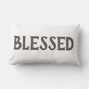fun BLESSED typography Lumbar Pillow