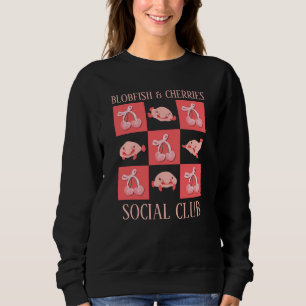 Fun BLOBFISH CHERRIES SOCIAL CLUB Custom Text Sweatshirt