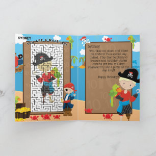 Fun Blonde Boy Pirate You are A-Maze-ing Birthday Card
