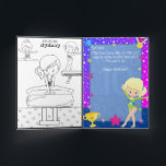 Fun Blonde Girls Gymnastics Colouring Page Birthda Card<br><div class="desc">She will do back flips when she receives this amazing gymnastics themed happy birthday card on her special day. Her name and age will appear on every fold of this card making it very personal and almost magical. The colouring page features three different gymnasts performing for her to colour. You...</div>
