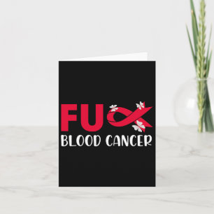 Fun Blood Cancer Awareness Cancer Red Ribbon Tee Card