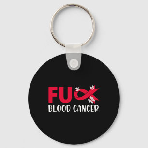 Fun Blood Cancer Awareness Cancer Red Ribbon Tee Key Ring