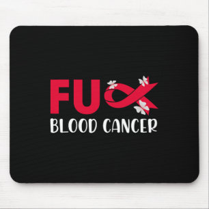 Fun Blood Cancer Awareness Cancer Red Ribbon Tee  Mouse Pad