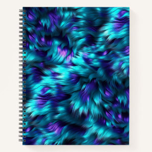 Fun Blue and Purple faux monster fur texture Notebook