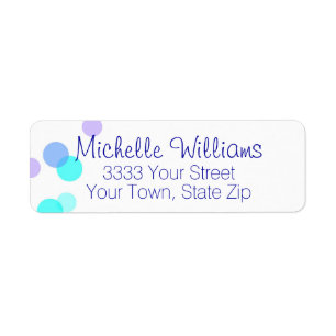 Fun Blue and Teal Bubbles Return Address Label