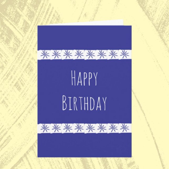 Fun Blue and White Birthday Card (Creator Uploaded)