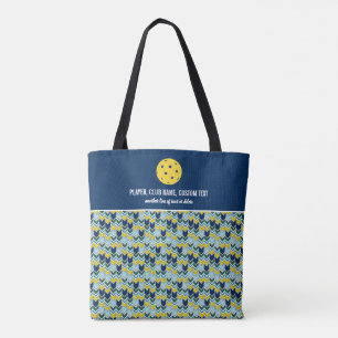 Fun Blue Arrows Print Custom Pickleball Paddle Tote Bag