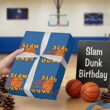 Fun Blue Basketball Slam Dunk Kids Birthday Gift
