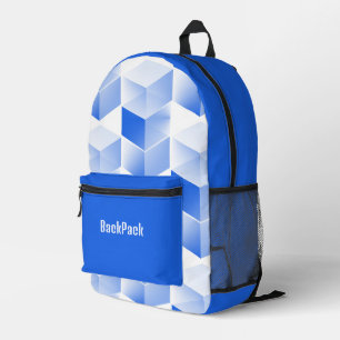 Fun Blue Cubes, Personalised  Printed Backpack
