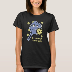 Fun Blue Cute Toothed Pickleball Paddle With A Lot T-Shirt