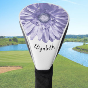 Fun blue daisy flower custom name ladies golf head cover