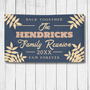 Fun, blue Family Reunion welcome Banner