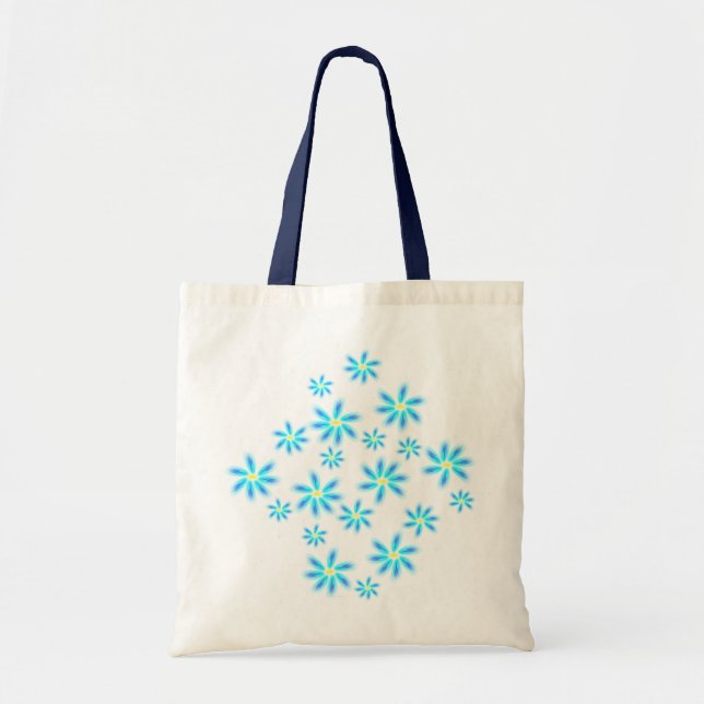 Fun Blue Floral Tote Bag (Front)