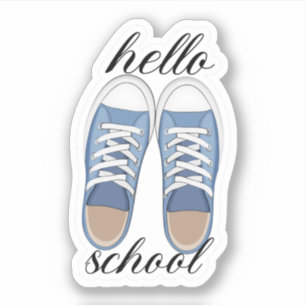 Fun Blue Hello School Tennis Shoes