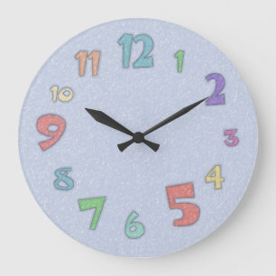 Fun Blue Pastel Large Clock