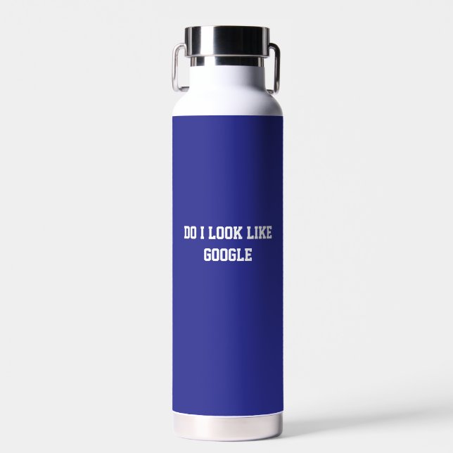 Fun Blue sarcastic Quote Teachers Water Bottle (Front)