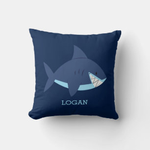 Fun Blue Shark Kids Cushion