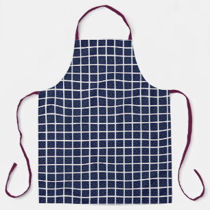 Fun Blue Squares on Blue Geometric Apron