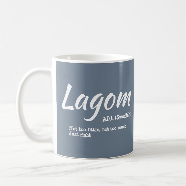 Fun Blue Swedish Lagom Definition Mug (Left)