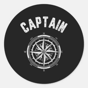 Fun Boating Shirt Retro Nautical Gift Cool Boat Ca Classic Round Sticker