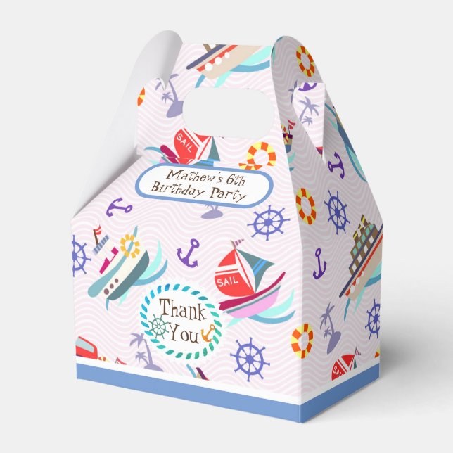 Fun Boats White Favour Box (Front Side)