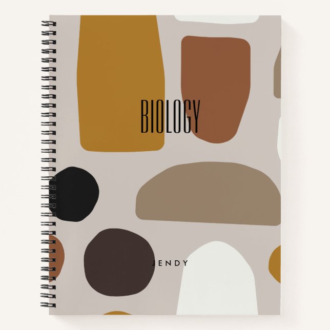 Fun BOHO Earth Tones Subject Name Composition Notebook (Front)
